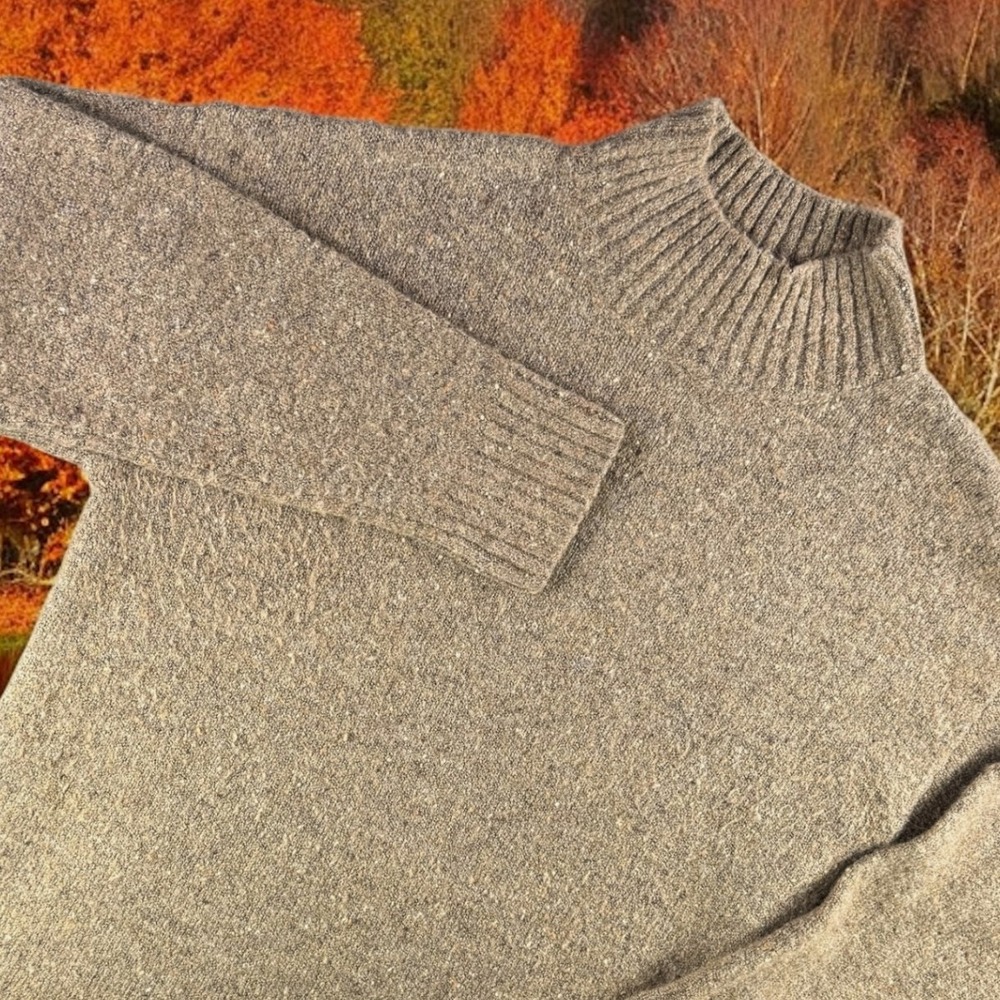 Well Worn Wool Sweater Women S Mock Neck Knit Pullover Brown‎ Casual Blend Cozy